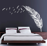 New Creative Birds Flying Feather Wall Sticker