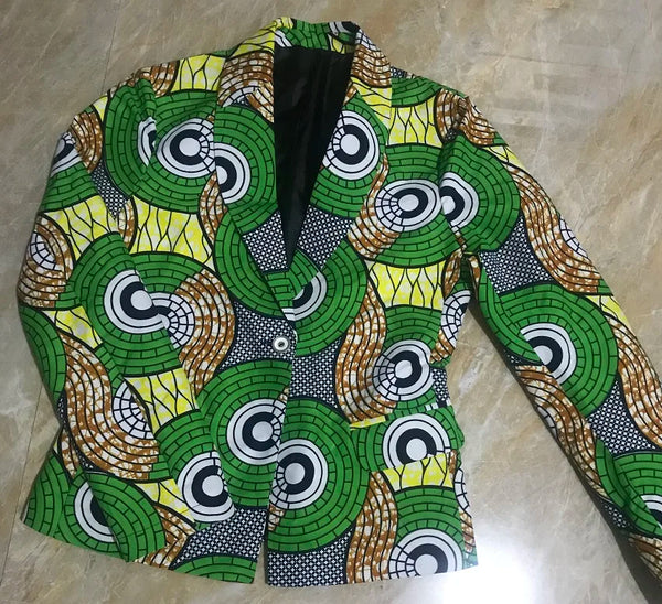 Women's Colorful Wax Print Dashiki Blazers