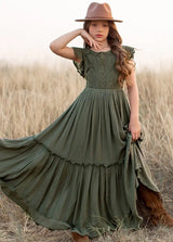 Girls Lace Bohemia Long Dresses