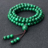 New Natural Green Malachite Stone Beaded Strech Prayer Bracelet