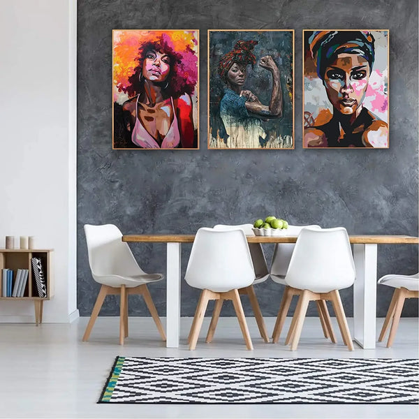 3 Pcs Black Woman Painting Set