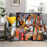 Cartoon Africa Custom Painting Art Soft Flannel Blanket