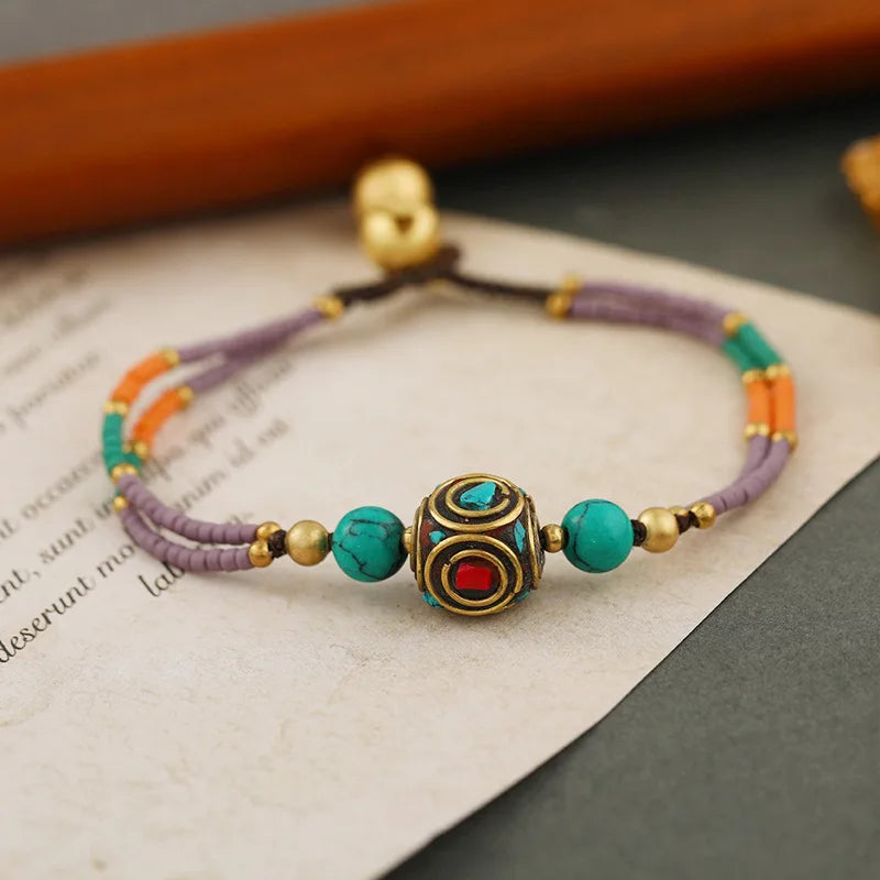 Original Design Tibetan Color Nepal Woven Bracelet