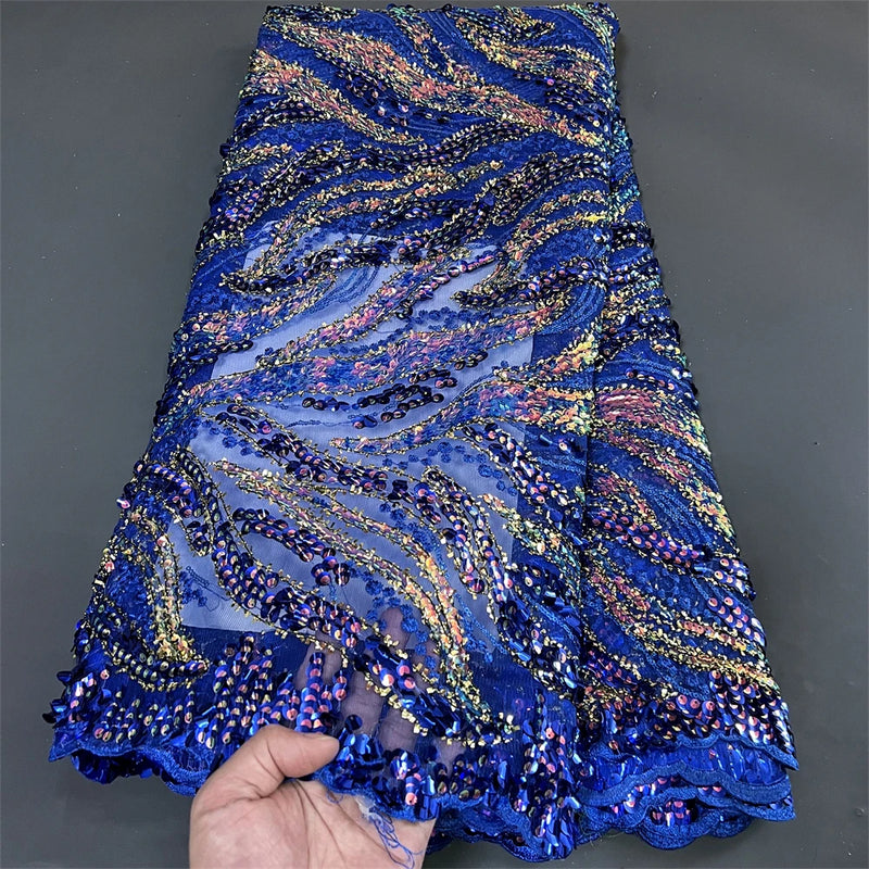 High Quality African Nigerian Latest  Tulle Lace Fabric