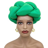 New Big Braid Head Band African Raw Silk Turban Cap