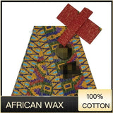 Ankara African kente gold  Real Wax Fabric