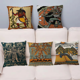 Abstract Ancient Egypt Snake Leopard Stitch Lucky Dragon Pillow Cover Sofa Cushion Cover Home Room Decoration Children Gift