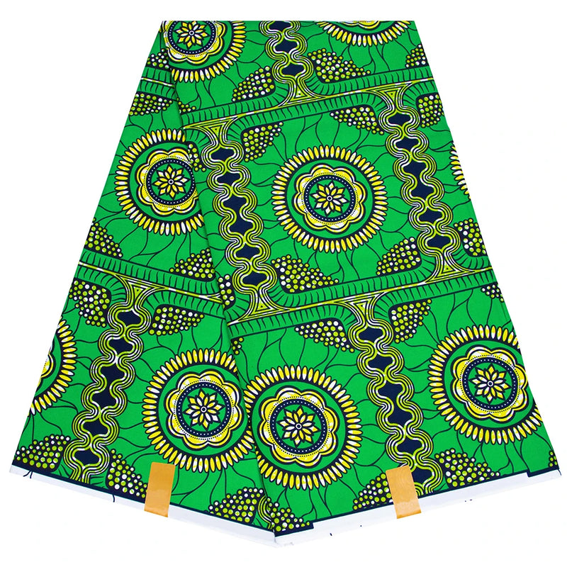 Ankara African Print Leaf Pattern Real Wax