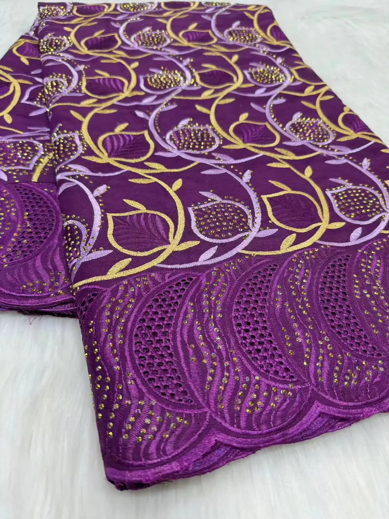 100% Cotton Voile Lace Popular Dubai Style Fabric