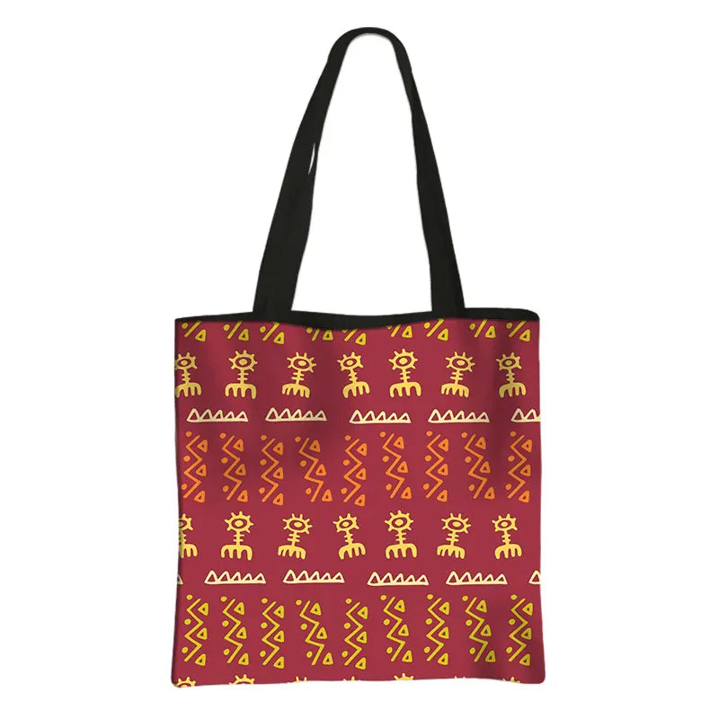 Afro Tribal Ethic Print Shopping Bag