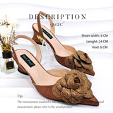 Flower Design Party Wedding Women Shoes and Bag