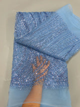 High Quality Nigerian Sequins French Tulle Lace Fabric