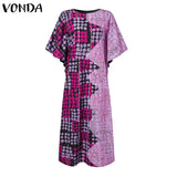 Women Summer Vintage Sleeve Printing Sundress