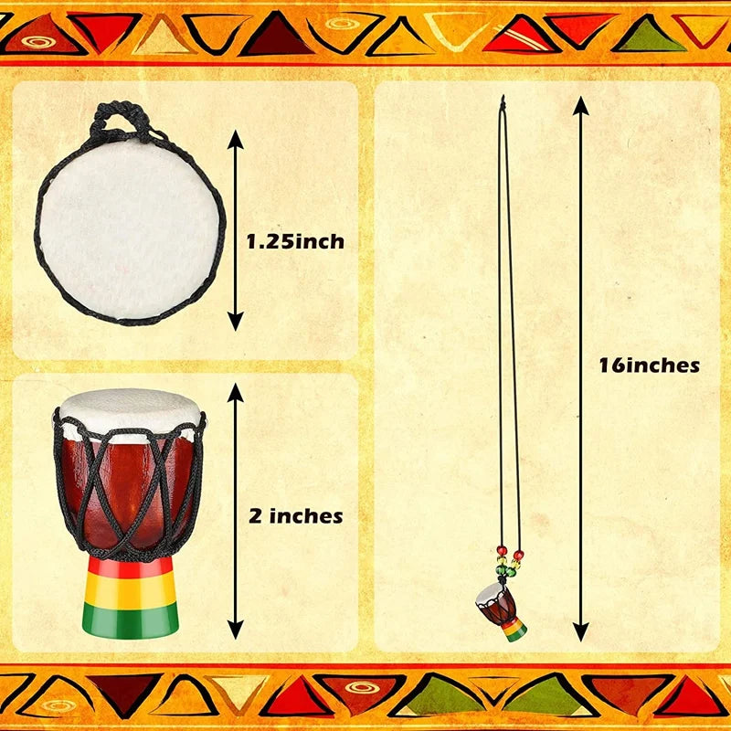 New Mini African Drum Wooden Necklace