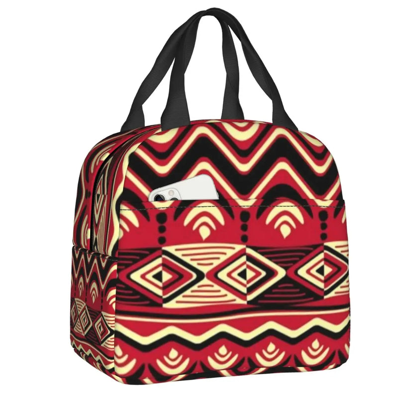 Ankara Dutch Wax Print Thermal Insulated Lunch Bags