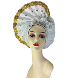 New High Quality 3D Nigerian Wedding Women Auto Gele Turban