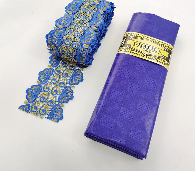 New White And Gold African Lace Fabric