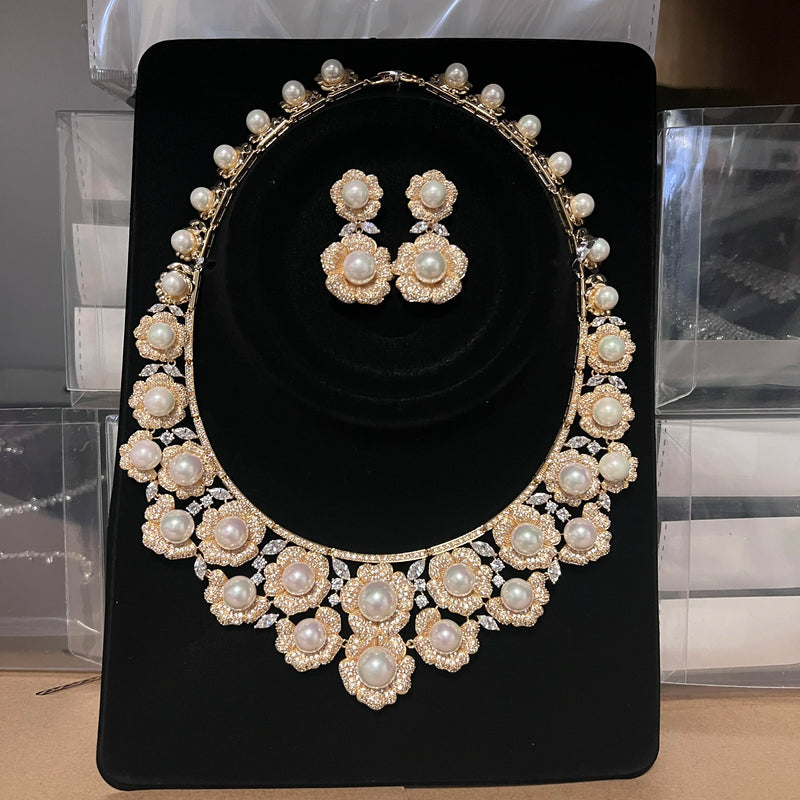 High Quality Zircon Pearls Jewelry sets