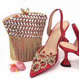 New Gold Woman Shoes And Bag Set