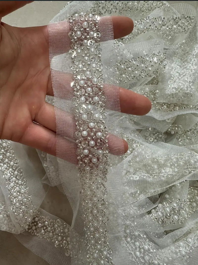 90cm Sequin Pearl Beaded Lace