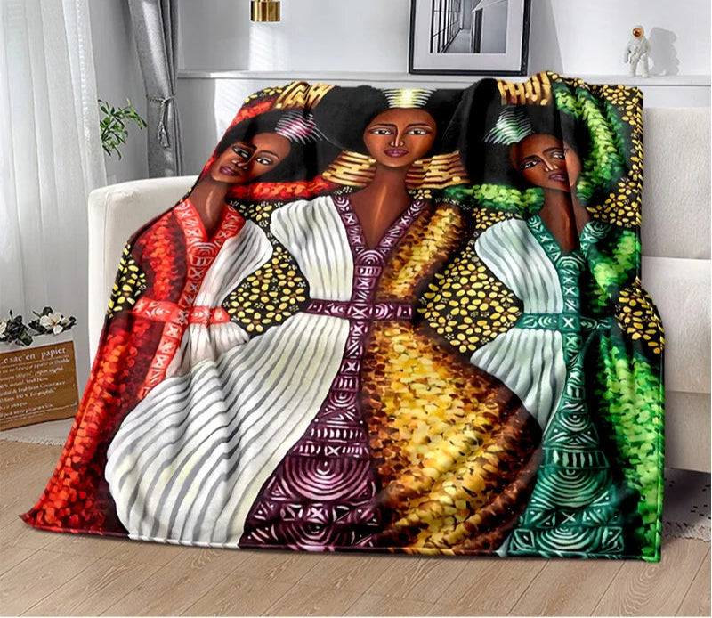 New Cartoon Africa Ethiopian Painting Art Blanket