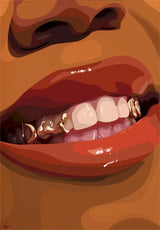 New Fashion Black Girl Lips Posters And Prints Wall Pictures