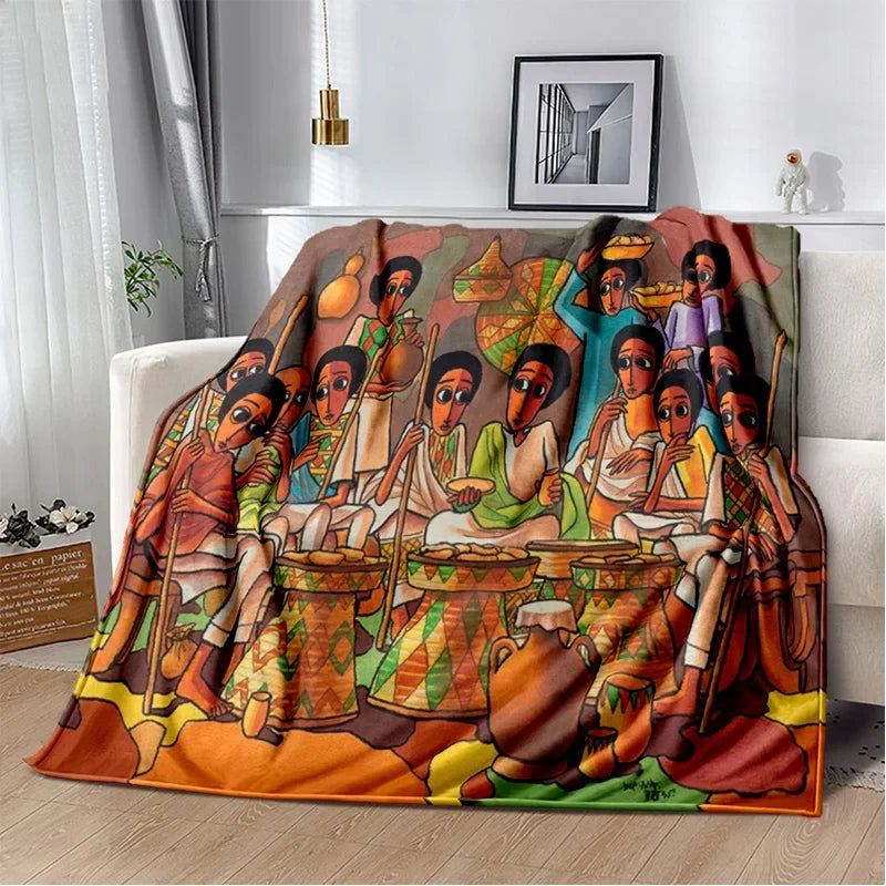 New Ethiopian Painting Art Africa Blanket