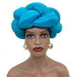 New Big Braid Head Band African Raw Silk Turban Cap