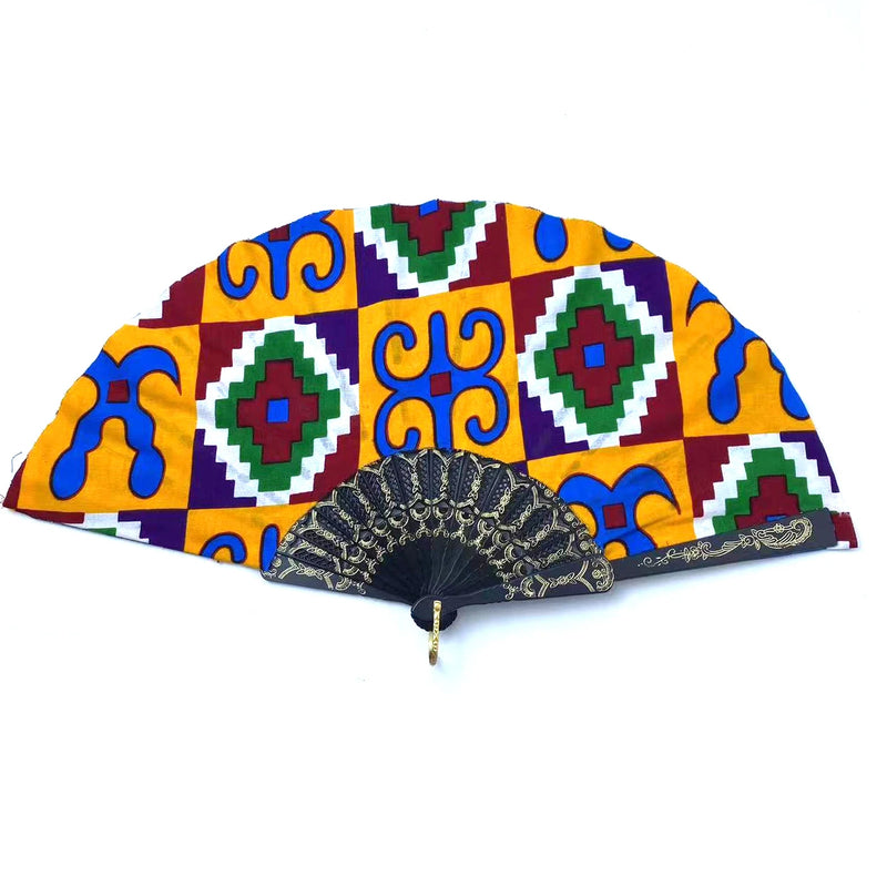 African Style African Wax Print Fabric Folding Fan