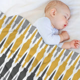 New Yellow and Gray Throw Blanket Decorative