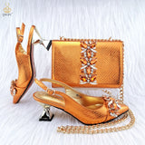 Big Diamond Decoration Shoes and Bag Set