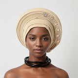 Women Aso Oke Fabric Muslim Headwear