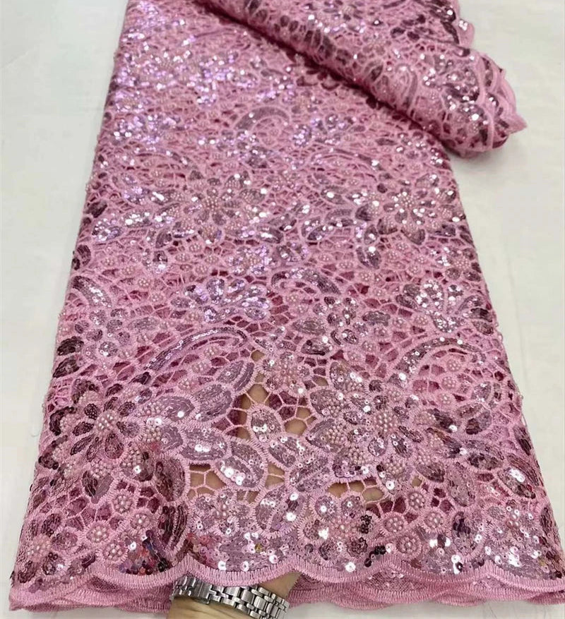 OIMG Nigerian Guipure Cord Lace Fabric