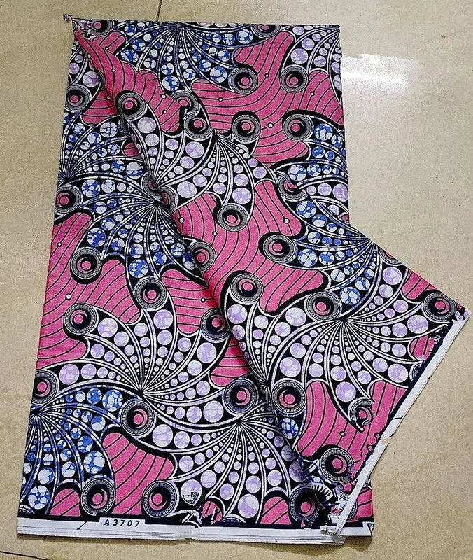 100% Cotton Ankara Wax Block Prints Batik Dutch High Quality Fabric