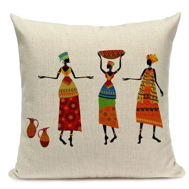 New African Woman Cushion Cover