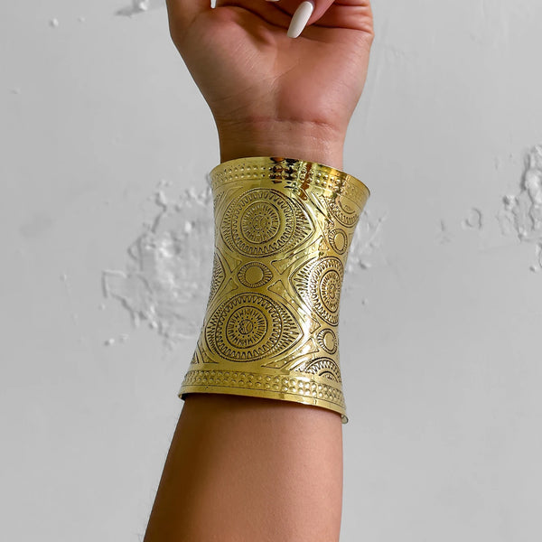 New Exaggerated Africa Ethnic Big Wide Cuff Open Bangles