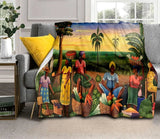 Cartoon Africa Ethiopian Custom Painting Art Soft Flannel Blanket