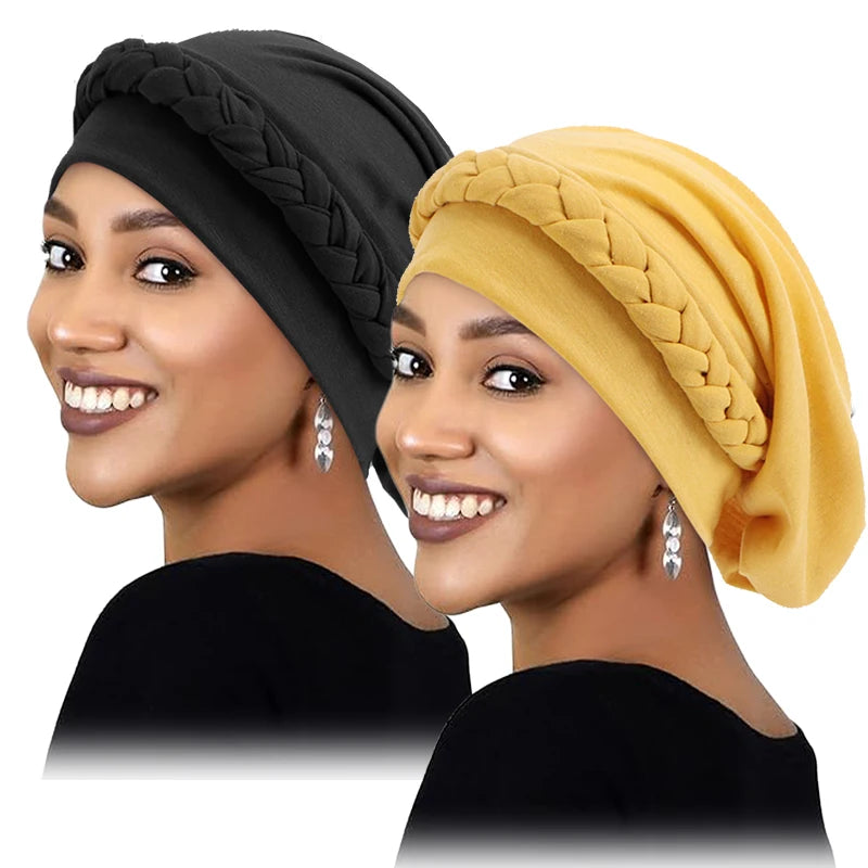 Women's Braid Elastic Turban Muslim Twist Fashion Hat