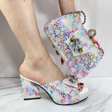 Women's Round Toe High Heels Wedding Party Purse