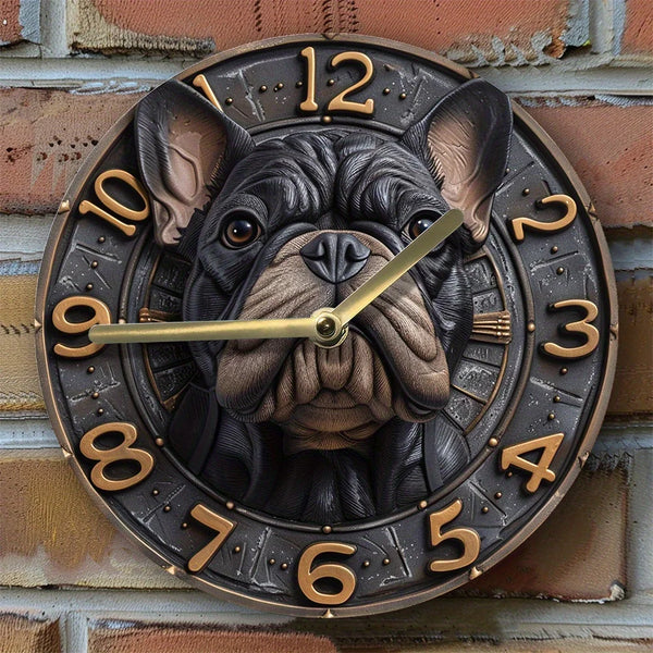 New Silent French Bulldog Wall Clock