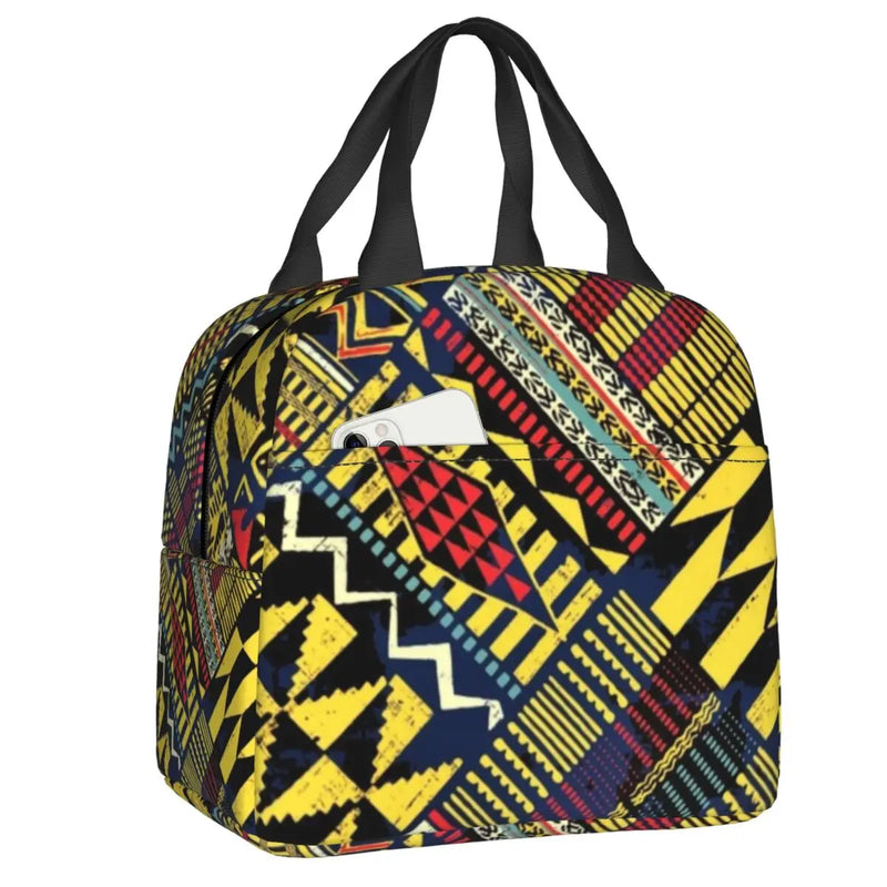 Ankara Dutch Wax Print Thermal Insulated Lunch Bags