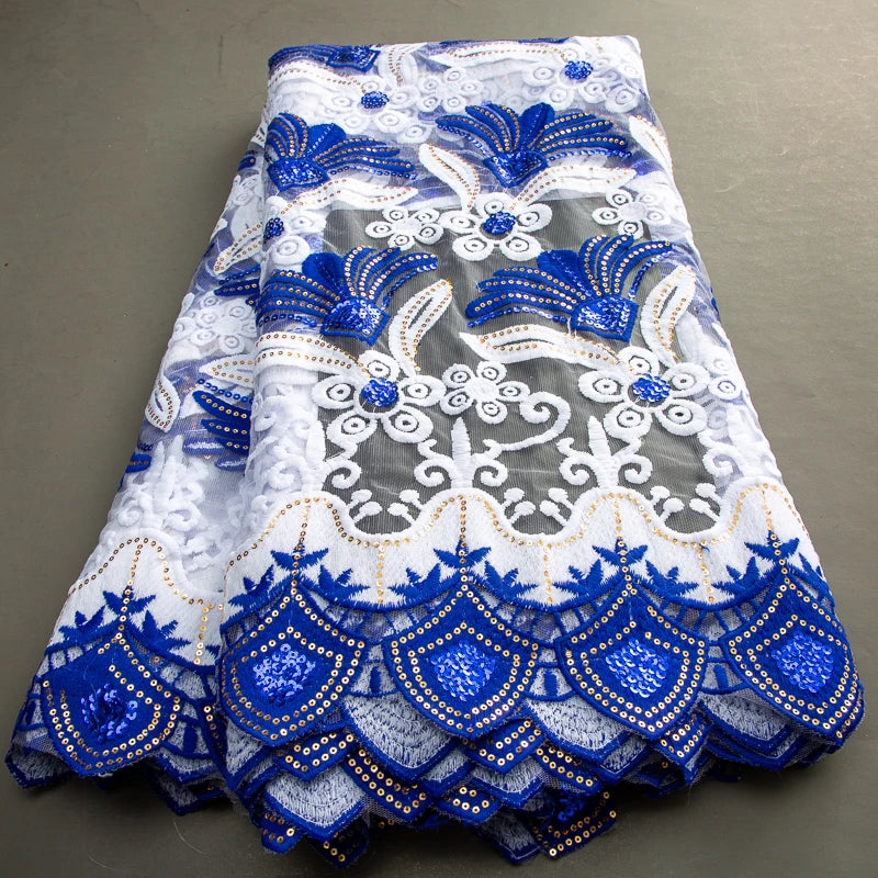 Nigerian French Mesh Milk Silk Lace Fabric