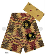 Ankara African kente gold Real Wax Fabric