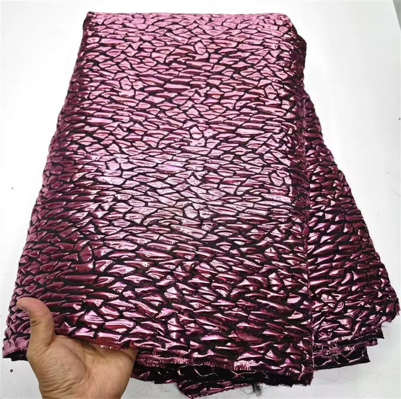 New Fuchsia Pink African Brocade Jacquard Fabric