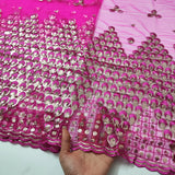 High Quality Sequins Tulle African Lace Fabric