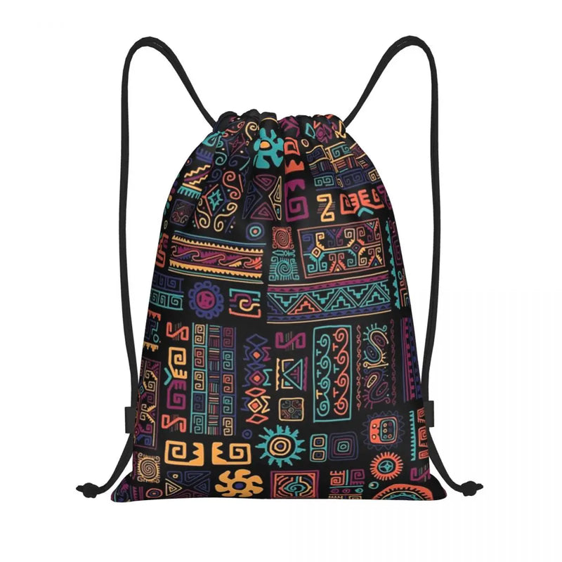 New Wax Print Ankara Kente Pattern Drawstring Bag