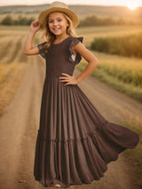 Girls Lace Bohemia Long Dresses