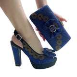 Royal Blue Italian Shoes and Bags Matching Set