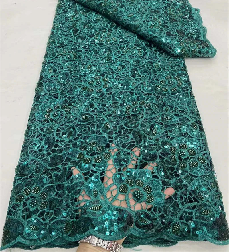 OIMG Nigerian Guipure Cord Lace Fabric