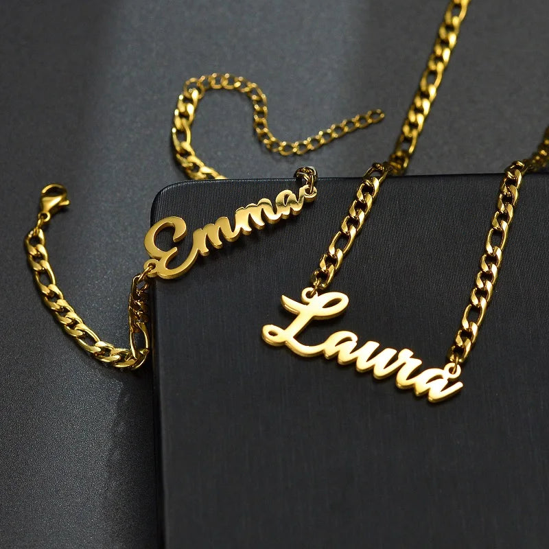 365 Customized Name Necklaces Bracelets Set